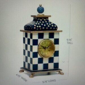 MacKenzie Childs Courtly Check Desk Clock